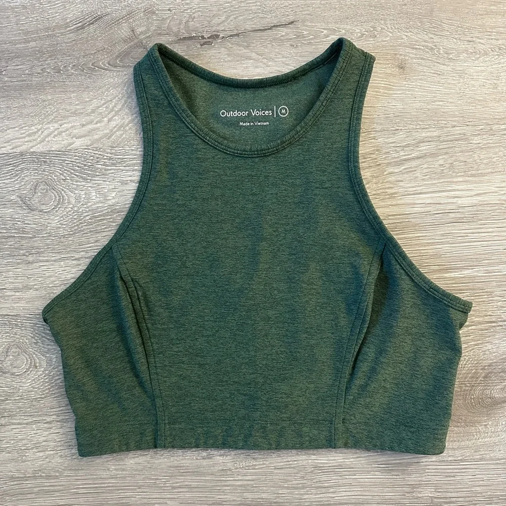 Outdoor Voices Longline Sports Bra in Green